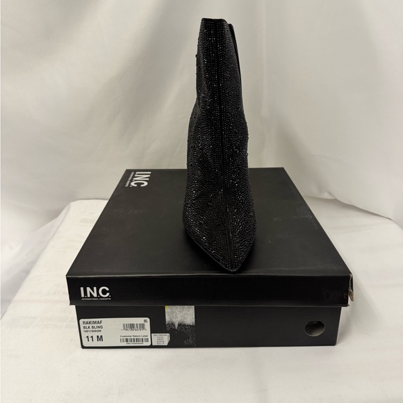 INC International Concepts Black Glitter Heeled Boots‎ - Picture 5 of 7
